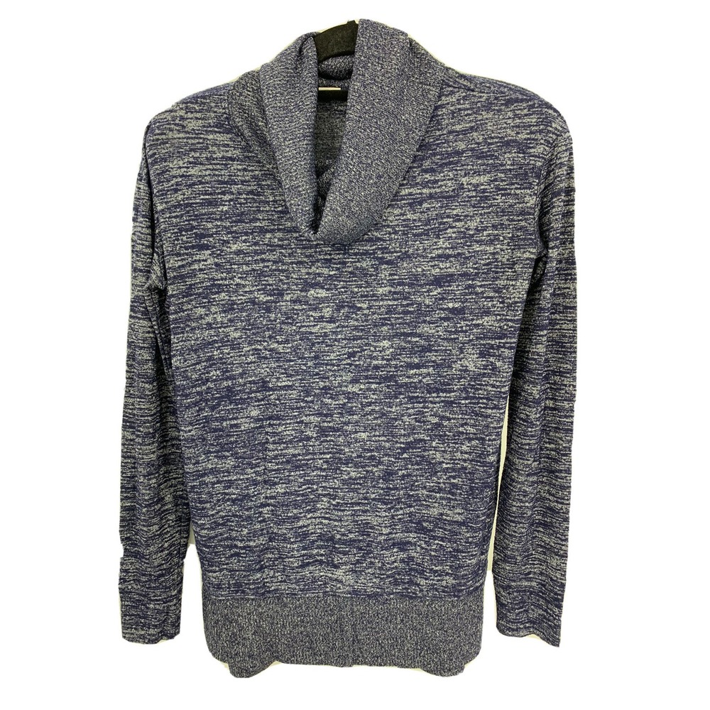 Gap Women's Cowl Neck Tunic Sweater Size XS Navy Space Dye Knit Long Sleeve